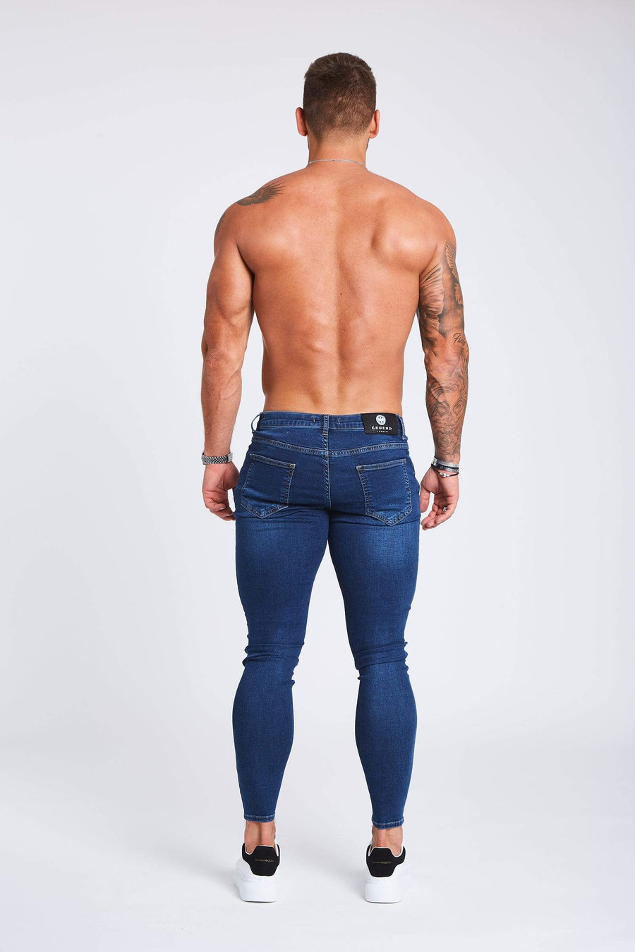 Legend London Jeans Dark Blue Jeans - Ripped & Repaired