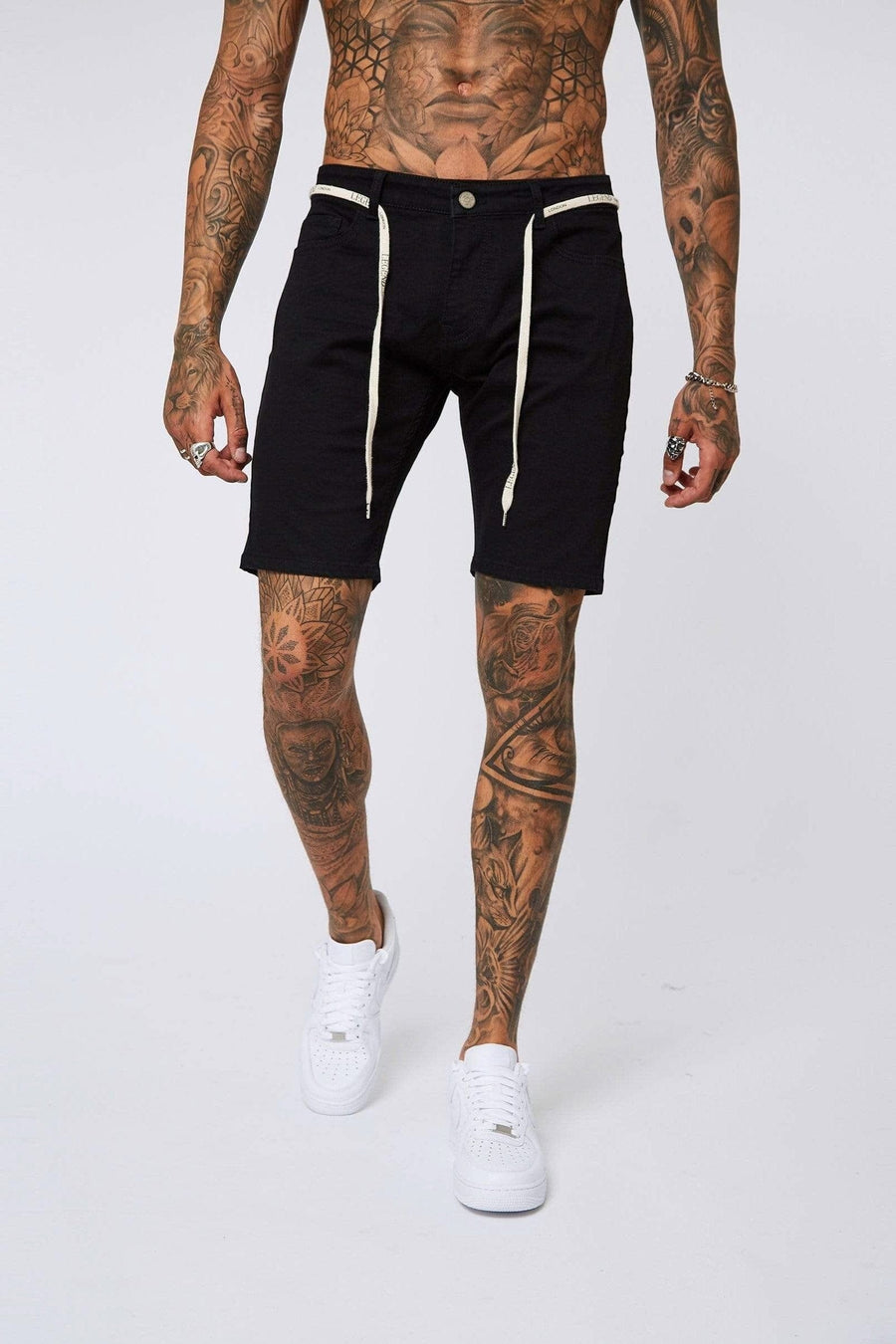 Legend London Shorts Black Denim Shorts - Non-Ripped