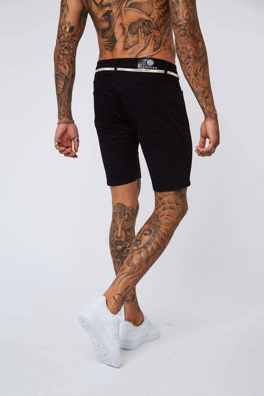 Legend London Shorts Black Denim Shorts - Non-Ripped