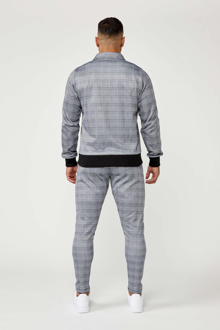 Legend London Tracksuits Smart Track Jacket In Check - Grey