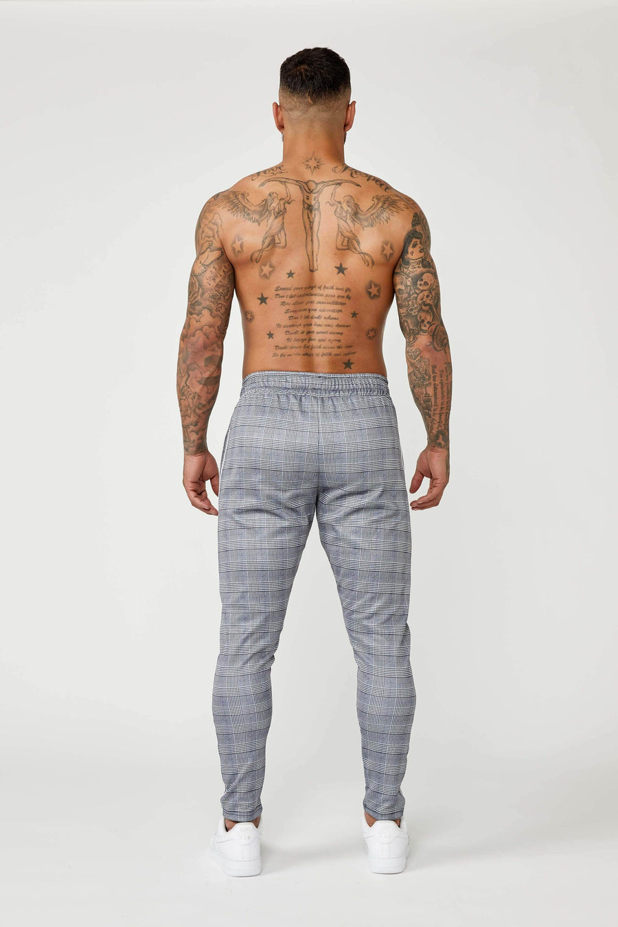 Legend London Tracksuits Smart Track Jogger in Check - Grey