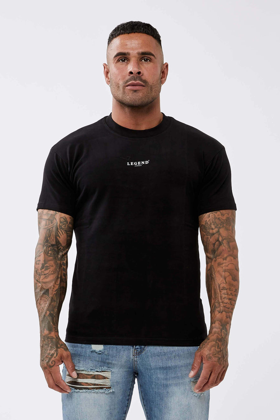 Legend London Tshirts CENTER LOGO T-SHIRT - BLACK